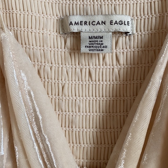 AE Velvet Peplum Top medium champagne - Picture 3 of 5